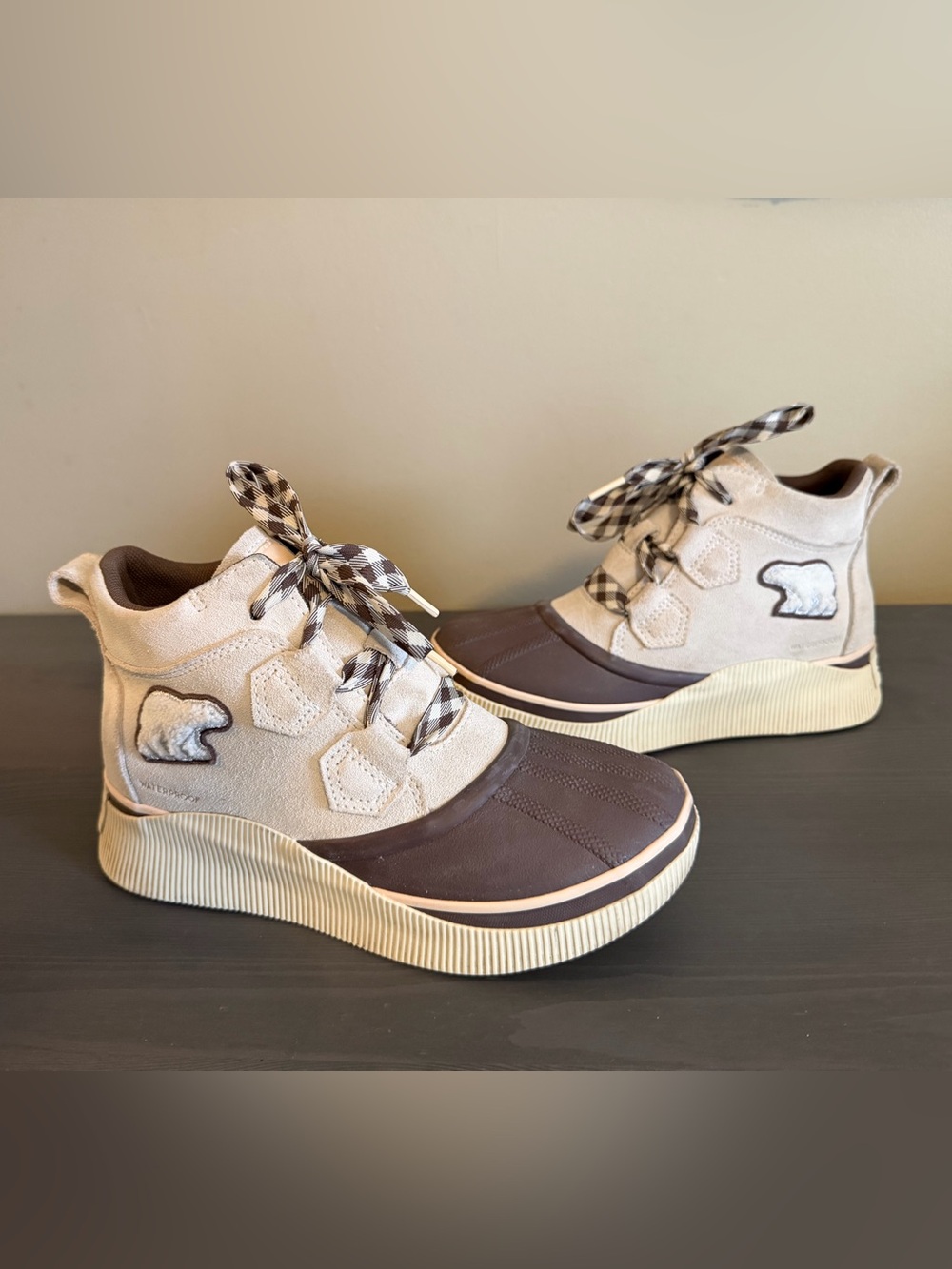 Sorel Out and About IV Leather Ankle Boot in Beige and Brown - Picture 3 of 11